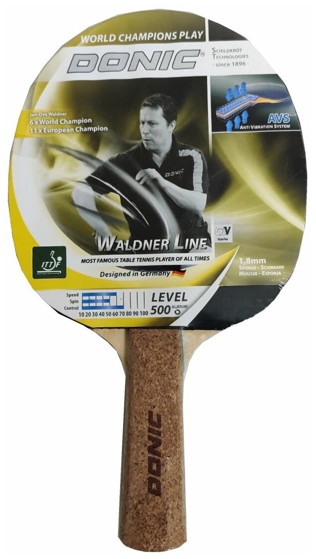 фото Donic-Schildkrot Ракетка для настольного тенниса DONIC/Schildkrot Waldner 500 (пробковая ручка)