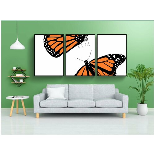 фото Набор модулных постеров для интерьера "животное, бабочки, бабочка" 60x90 см. в тубусе, без рамки lotsprints