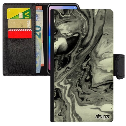 фото Чехол-книжка на // apple iphone 8 plus // "волны" живопись фон, utaupia, синий