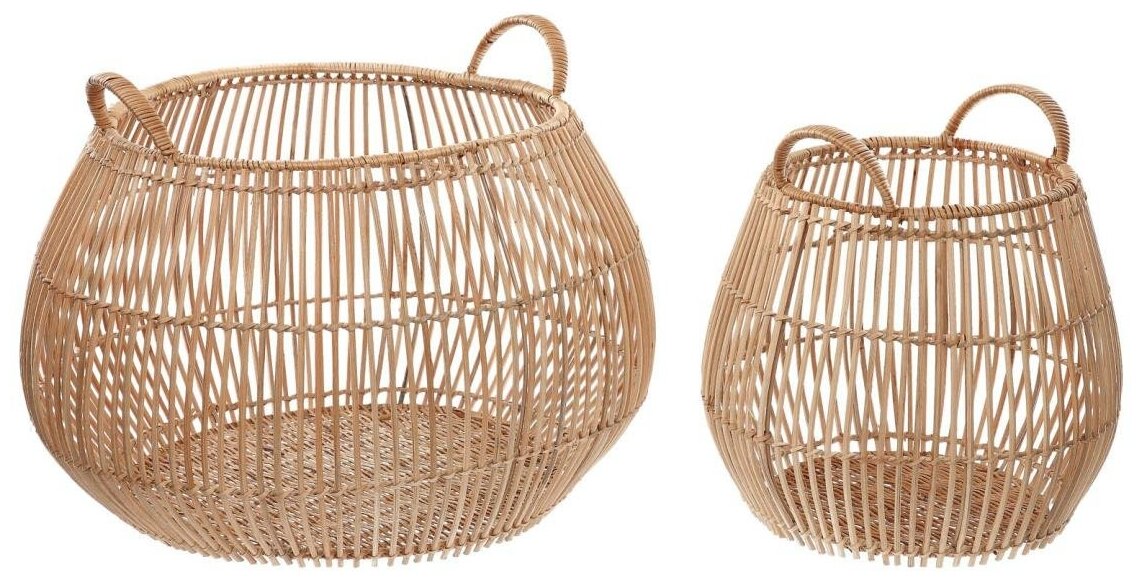 фото Набор из 2 корзин Daya из 100% ротанга с натуральной отделкой