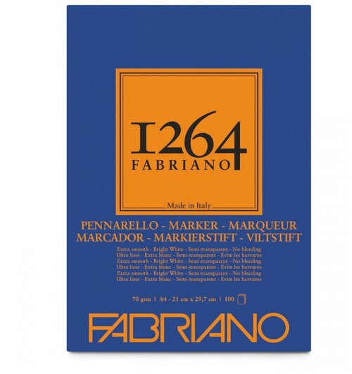 Fabriano Альбом для графики 1264 MARKER 70г/м2, A3, 100л, склейка по короткой стороне