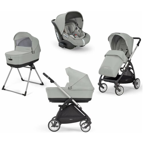 Универсальная коляска INGLESINA Electa System Quattro (4в1) на шасси Electa Silver Black, Greenwich Silver