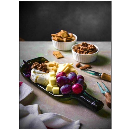 Тарелка бутылка хэндмэйд в подарочной упаковке, менажница, блюдо для подачи плоская в подарочной упаковке