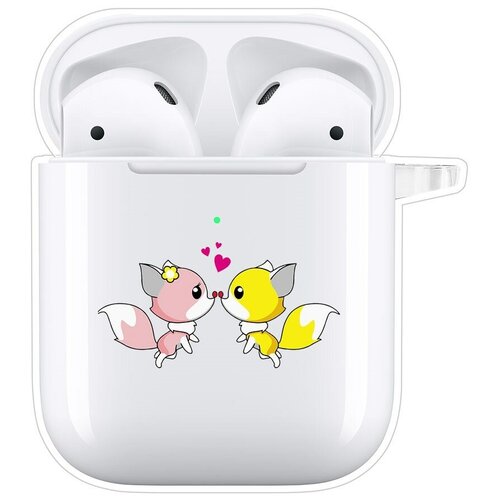 Чехол Krutoff Clear Case для AirPods 2 Лисята