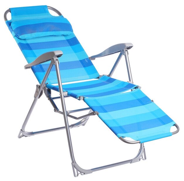 Кресло шезлонг складное (арт. К3/СН), цвет синий - фотография № 4