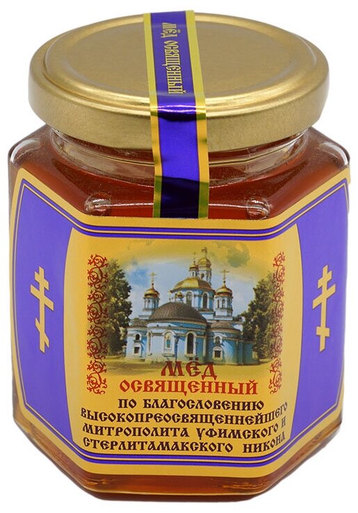 Мёд "Освященный" натуральный Башкирский цветочный "Башкирская медовня" 230 гр стекло