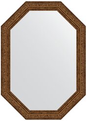 Зеркало настенное Polygon EVOFORM в багетной раме виньетка состаренная бронза, 50х70 см, для гостиной, прихожей, спальни и ванной комнаты, BY 7029
