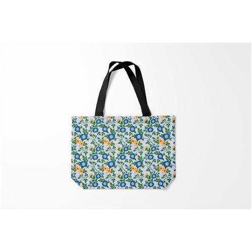 фото Сумка-шоппер / 46х35 см / девушкам / цветочки и бабочки burnettie