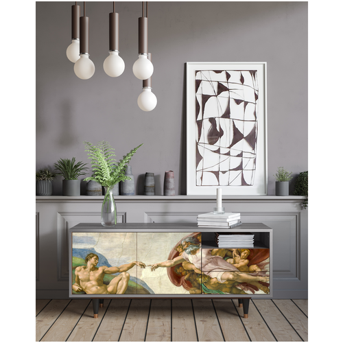 ТВ-Тумба - STORYZ - T7 The Creation of Adam by Michelangelo, 125 x 56 x 41 см, Орех
