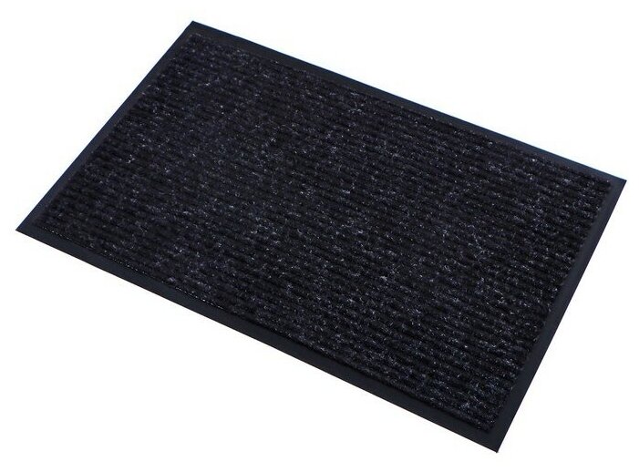 Коврик придверный влаговпитывающий, ребристый, «Стандарт», 50×80 см, цвет чёрный - фотография № 2