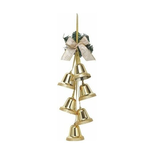 фото Подвеска рождественские колокольчики золотые 52 см нет бренда