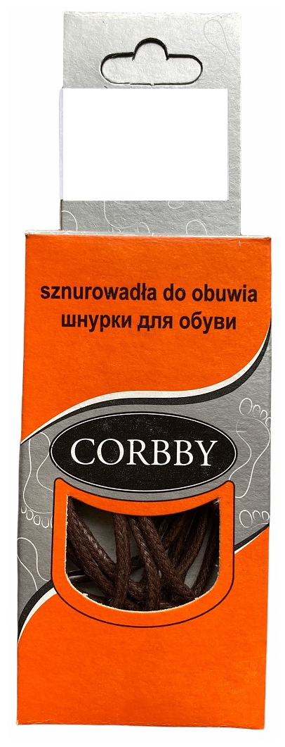 Corbby шнурки, тонкие, коричневые 75 см. Хлопок с пропиткой.