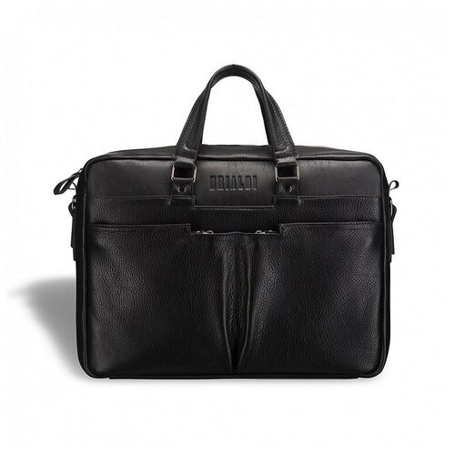 фото Вместительная кожаная мужская деловая сумка brialdi lakewood br03287am black
