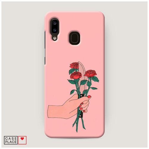 фото Чехол пластиковый samsung galaxy a30 розы и нож case place