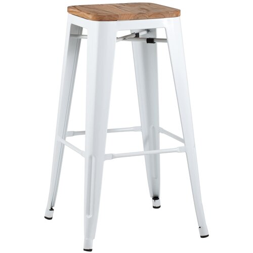 фото Стул барный tolix wood белый глянцевый stool group