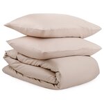Комплект постельного белья двуспальный из сатина бежевого цвета из коллекции Essential, Tkano, TK20-DC0049 - изображение