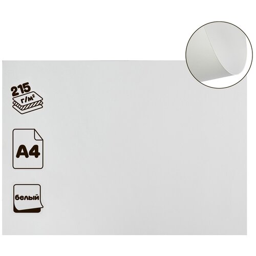 Белый картон Calligrata, A4, 1 наборов в уп. 1 л. , белый