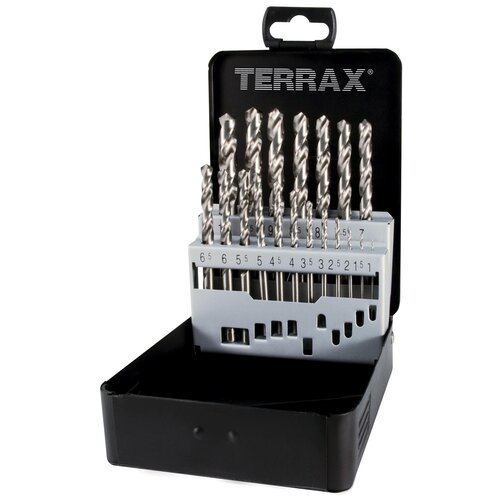 Набор сверл по металлу Terrax by Ruko 1-10мм 19шт HSS-G DIN338 A214214 3066₽