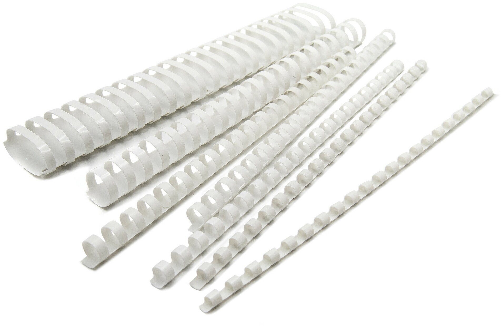 Silwerhof Пружины для переплета пластиковые Silwerhof d=8мм 21-40лист A4 белый (100шт) (1373585)