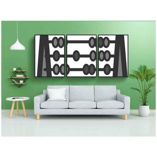 фото Набор модулных постеров для интерьера "счеты, подсчет, добавление" 60x90 см. в тубусе, без рамки lotsprints