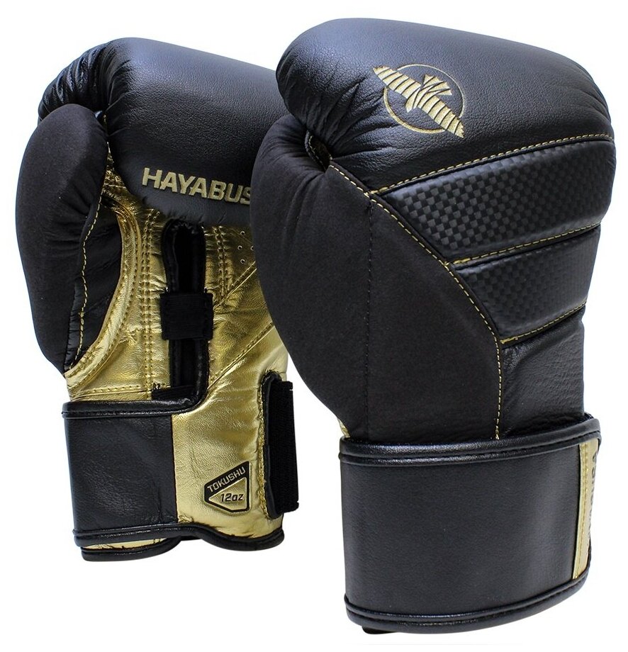 Боксёрские перчатки Hayabusa T3 Black/Gold, 14 унций