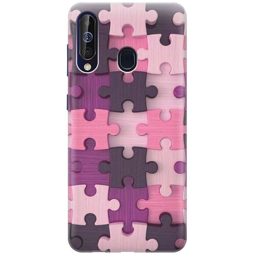 фото Силиконовый чехол на samsung galaxy a60 / m40 / самсунг а60 / м40 с принтом "сиреневый паззл" gosso