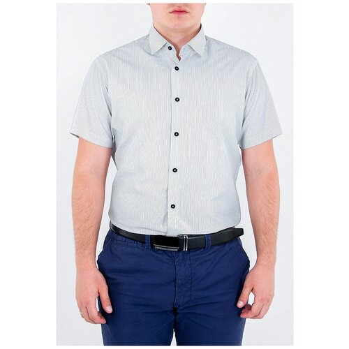 фото Рубашка мужская короткий рукав casino c131/05/130/z/1, полуприталенный силуэт / regular fit, цвет белый, рост 174-184, размер ворота 39