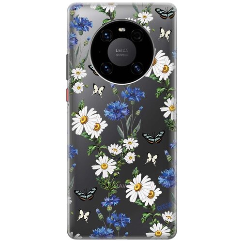 ультратонкий силиконовый чехол накладка transparent для huawei mate 40 pro с 3d принтом flowers Ультратонкий силиконовый чехол-накладка Transparent для Huawei Mate 40 Pro с 3D принтом Hello, Camomiles