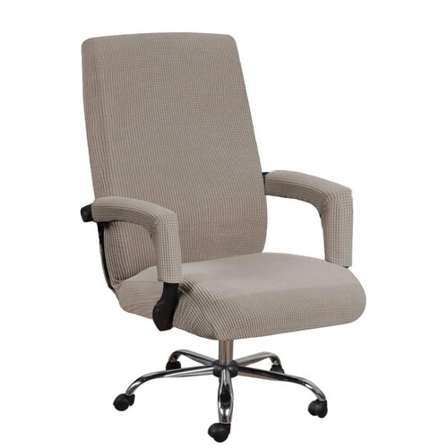 Чехол на стул, компьютерное кресло Crocus-Life A3-DarkGray, размер L, цвет: темно-бежевый