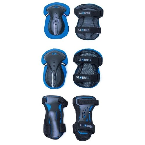 фото Globber защита globber junior set (локти, колени, ладони), цвет синий, ростовка xs
