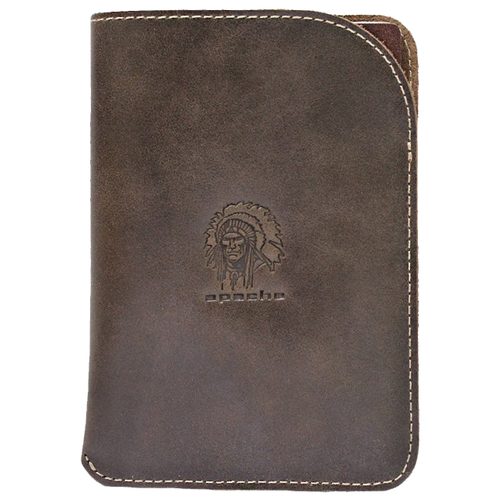 фото Чехол обложка для паспорта кожаная оп-а дымчато-коричневая apache