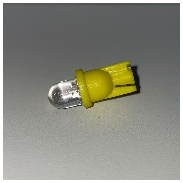 Лампа автомобильная светодиодная ME-0407Y 12V W5W W2.1х9.5d Round Yellow MEGA ELECTRIC 5шт.