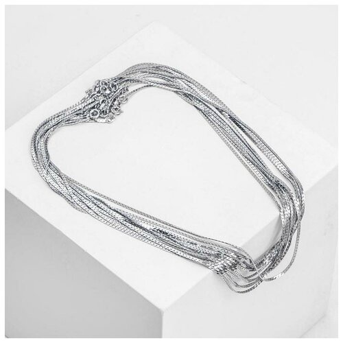 фото Queen fair цепь набор 12 шт "косичка", цвет серебро, 43 см