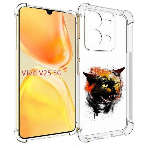 Чехол MyPads сиамский кот для Vivo V25 5G / V25e задняя-панель-накладка-бампер