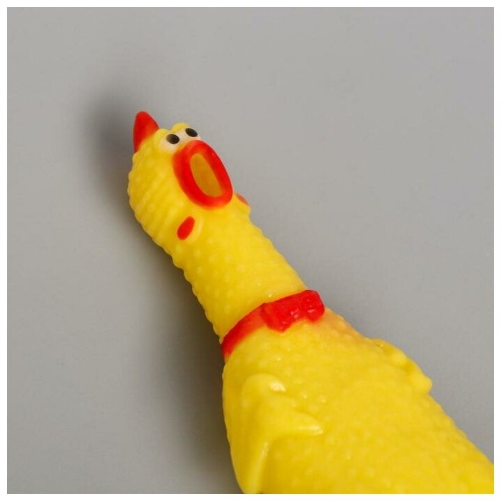 Пушистое счастье Игрушка пищалка "Курица", 16 см, в лапах - фотография № 3