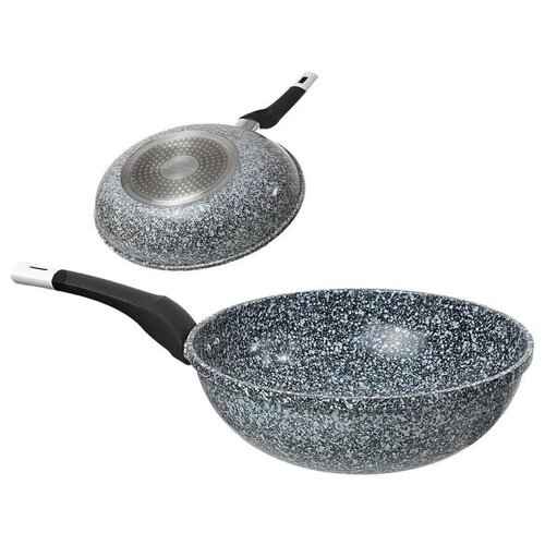 фото Сковорода wok 28см 3,8л гранитное покрытие (edenberg eb-3319) серый