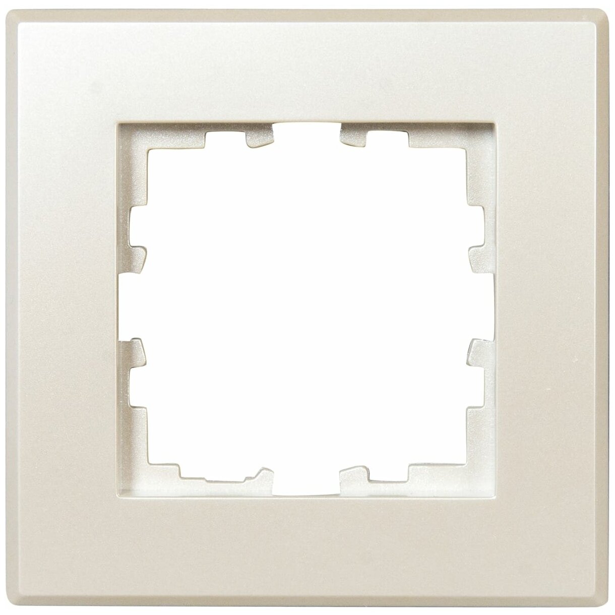 LEXMAN Рамка для розеток и выключателей Lexman Виктория плоская 1 пост цвет жемчужно-белый матовый