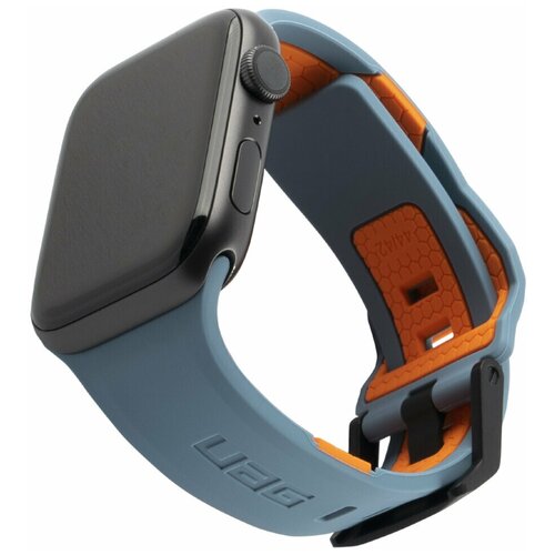 Силиконовый ремешок UAG Civilian Silicone Strap для Apple Watch 42/44 мм, цвет Синий/Оранжевый