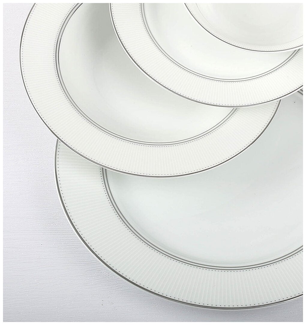 Набор столовой посуды Arya Home Arya Elegant Gisella костяной фарфор, 24 предмета, белый