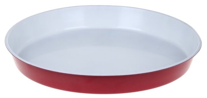 Форма для выпечки Доляна «Флёри. Круг», 36×4,5 см, керамическое покрытие, цвет красный