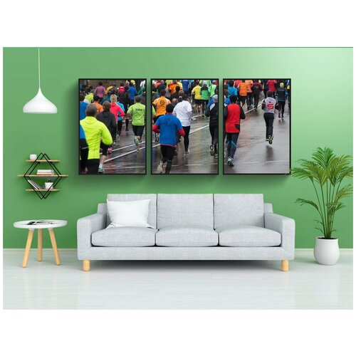 фото Набор модулных постеров для интерьера "бег, виды спорта, соответствовать" 60x90 см. в тубусе, без рамки lotsprints