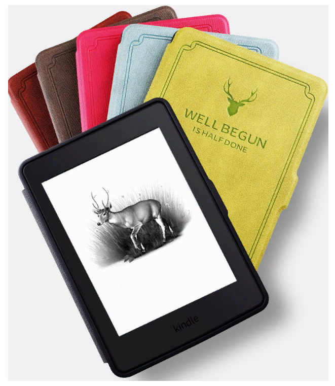 Чехол-обложка MyPads Premium для Amazon Kindle PaperWhite 2018 из высококачественной эко-кожи класса премиум книга в стиле Винтаж под старину синий