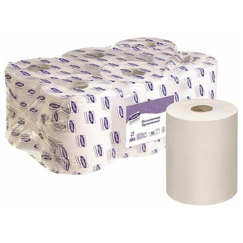 Полотенца бумажные в рулонах Luscan Professional 1-слойные 6 рулонов по 300 метров