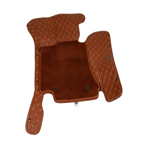 Коврики салона экокожа 5D Toyota LC 200 07- с TXT вкладышами бордовые Арт. EK 02-01042