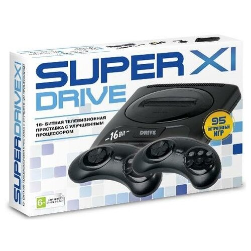 игровая приставка 16 gamebit super drive 2 62в1 черная классика Игровая Приставка Sega Super Drive 11 (95в1) Черная-Классика