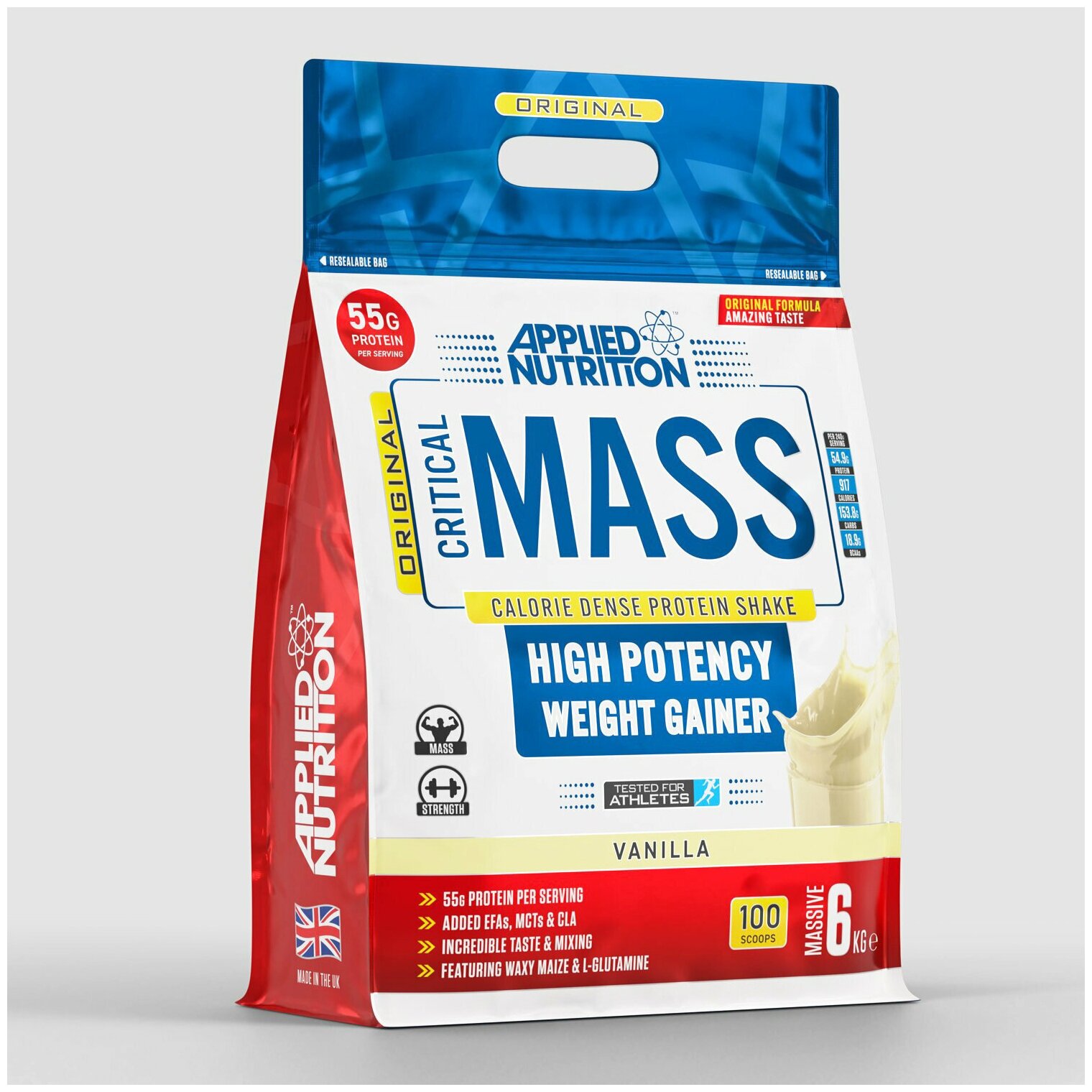 Гейнер Applied Nutrition CRITICAL MASS ORIGINAL Ваниль 6000 гр