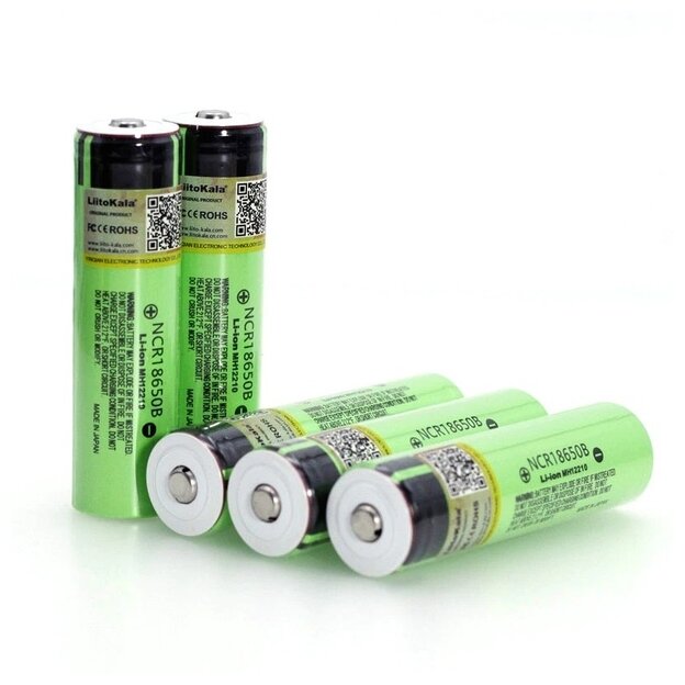 Аккумулятор LiitoKala 18650 Li-ion 3.7В, 3400mAh, 2 чипа защиты (PCB) (B-B-NCR18650B) 5 шт.