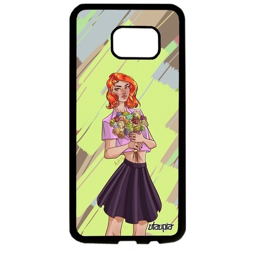 фото Защитный чехол на телефон // samsung galaxy s7 edge // "девушка и цветы" букет стиль, utaupia, цветной