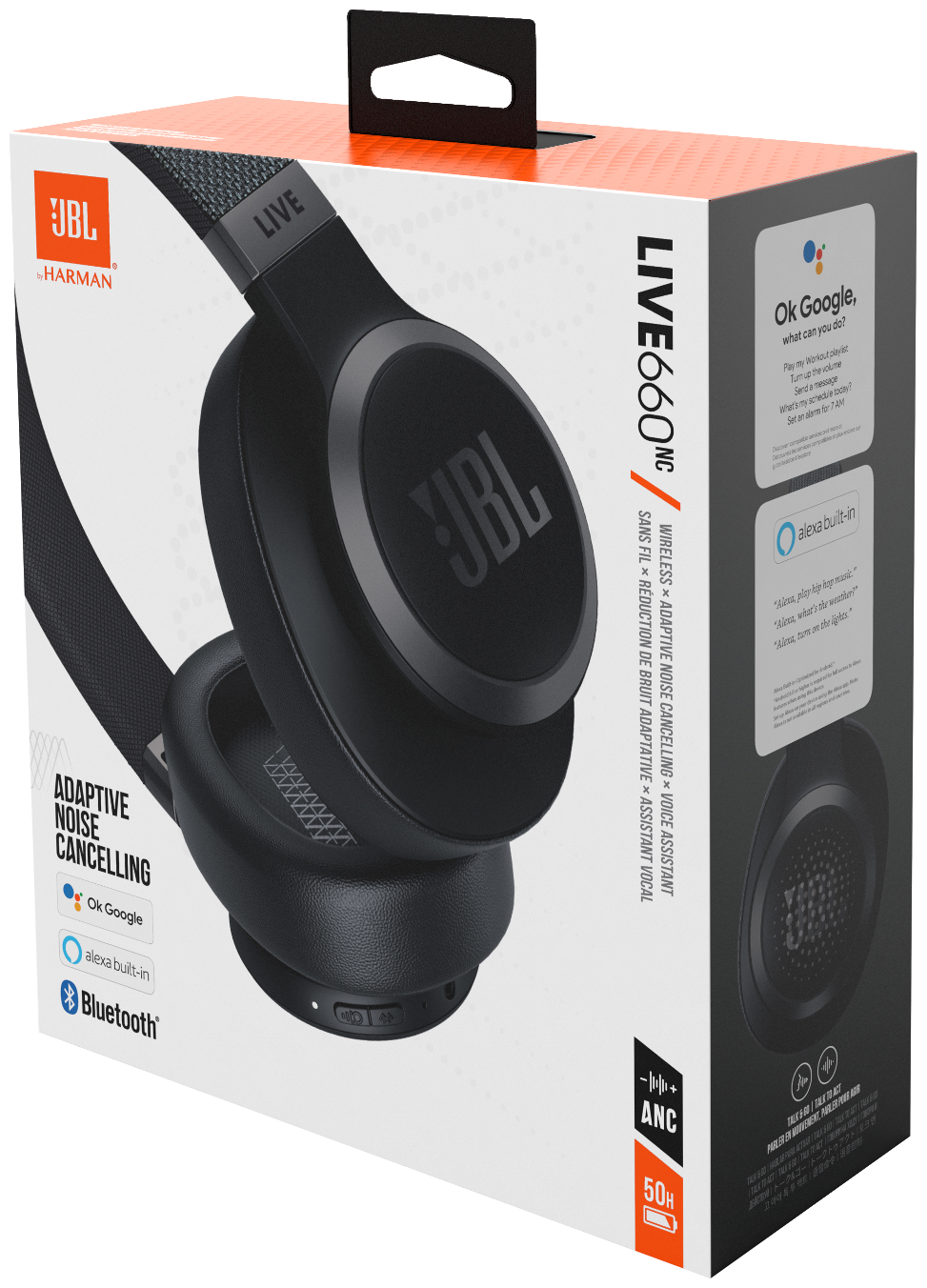 Bluetooth-гарнитура JBL LIVE 660NC, белая - фото №3