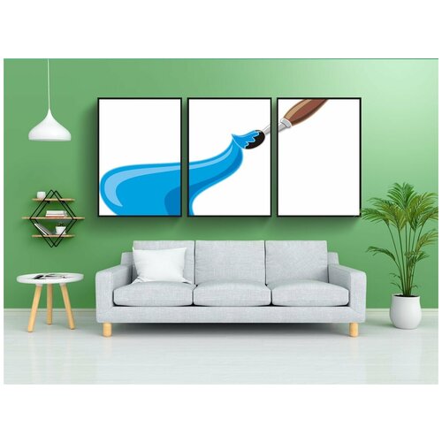 фото Набор модулных постеров для интерьера "художник, кисти, холст" 60x90 см. в тубусе, без рамки lotsprints